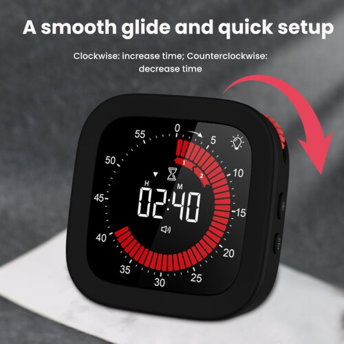 Digital Visual Timer, Rechargeable Countdown Timer with Adjustable Volume & Brightness, Magnetic Back for Kitchen Timer 2
