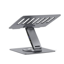 11-in-1 Adjustable Laptop Stand with Docking Station, Aluminum Laptop Riser with USB Hub for Pro Air/
