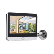 Tuya Wifi 2MP Peephole Door Camera Smart Wireless Video Doorbell PIR Motion Detection Smart Home Security Silver