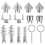 14Pcs Drain Cleaner Combination Cutter Head Set Pipe Dredge Cutter Head Set Rustproof Spring Automatic Locking 1