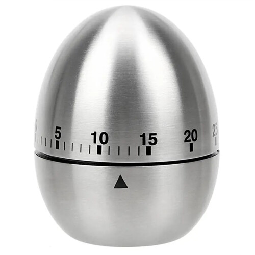 Cooking Tools Kitchen Timer Stainless Steel Egg 60 Minutes Mechanical Time Clock Counting Cute Kitchen Egg Timer