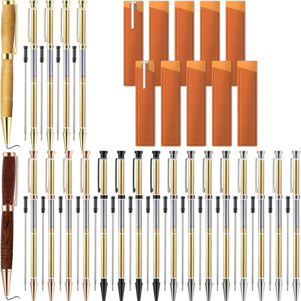 20 Sets Woodturning Pen Kits Project Supplies Including 7Mm Slimline Pen Kits For Lathe Turning Package Diy Crafts C Gold/Black 4854138080566