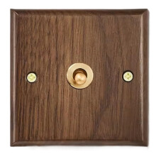 Retro Walnut Wall Toggle Switch Panel 1-4Gang 2Way Solid Wood Double Universal Electrical Power Outlet C