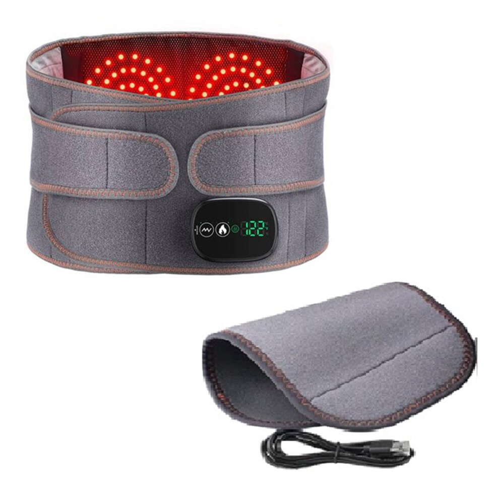 Massage Belt Heating Massage Belt Smart Electric Heating Waist Supporter Heat Compress Waist Massager Red/Light 4854138082966