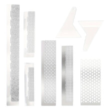 8Pcs Ruler Set with Stainless Steel Mesh & Fixing Tools for DIY Kits