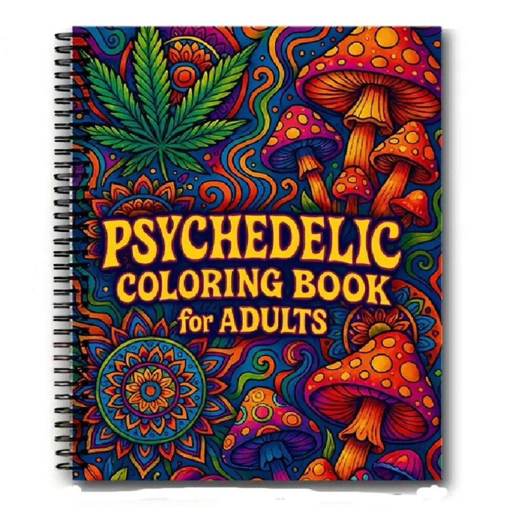 Trippy Coloring Book For Adults: Psychedelic Pages Of Mushrooms, Magic Worlds, Optical Illusions Adults 4853553114009