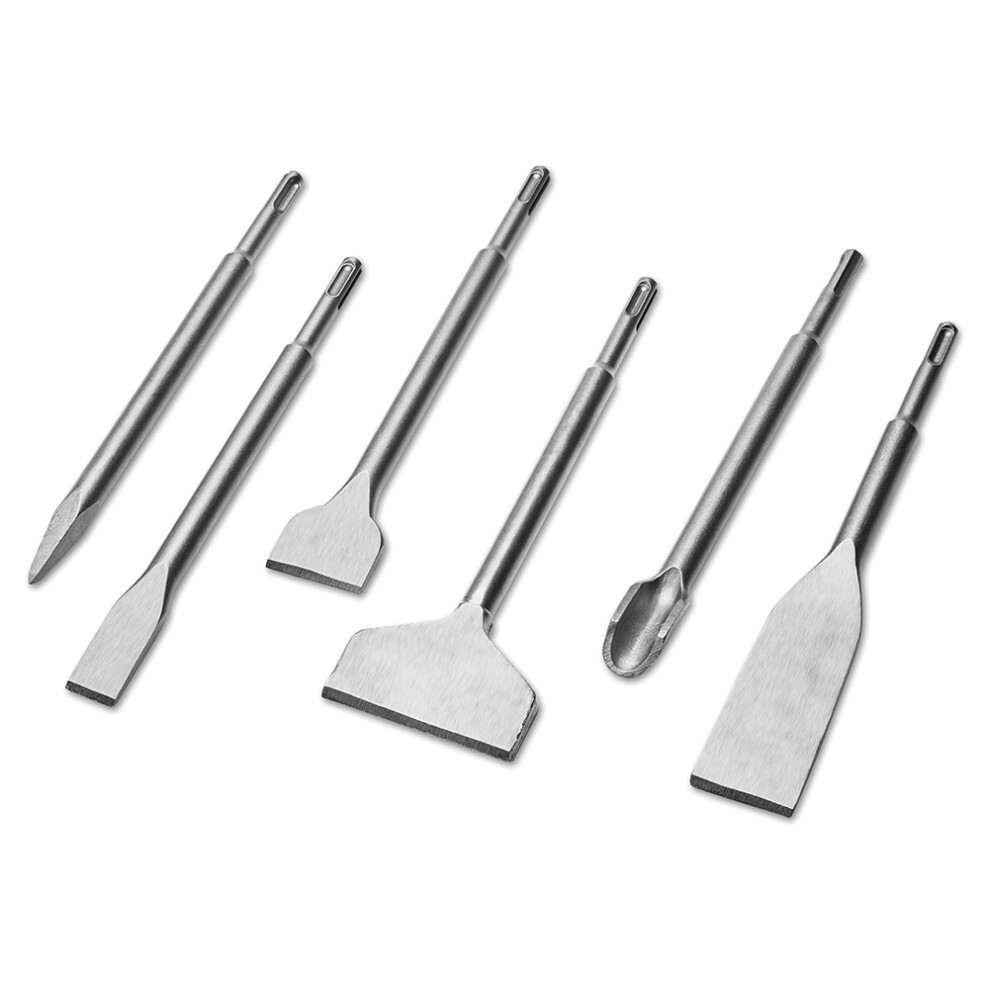 6-Piece Sds Plus Chisel Set, Professional 40Cr Steel Masonry Tools For Demolition And Renovation 4853553124008