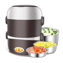 Double-Layer Stainless Steel Heated Lunch Box,Portable Hot Food Steamer for Office Workers,Electric Heating Lunch Box EU