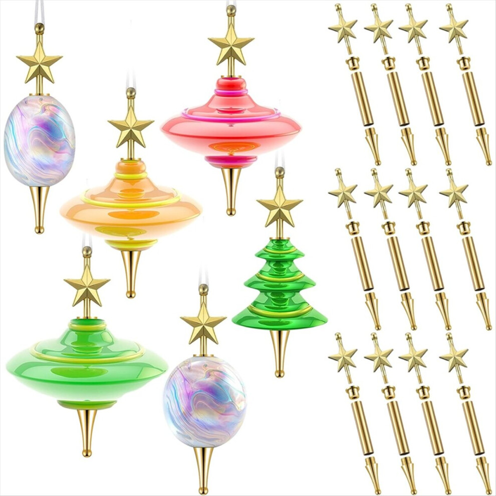 12 Set Christmas Tree Ornament Woodturning Project Kit, Star Tree Hanging Decoration Holiday Woodturning Kit Making 4854138009543