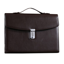 Office Business Briefcase with Combination Lock High Capacity Document Handbag for Meeting Brown