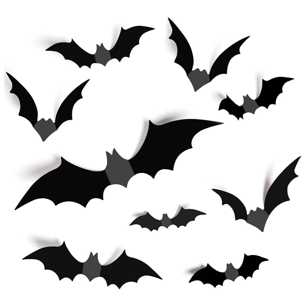 3D Bat Sticker Wall Decoration Halloween Party Indoor Outdoor Supplies Black 4853553170586