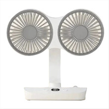 Desktop double-head fan, desktop fan, oscillating fan