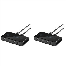USB KVM Switch for Laptop PC Keyboard Mouse Printer USB 2.0