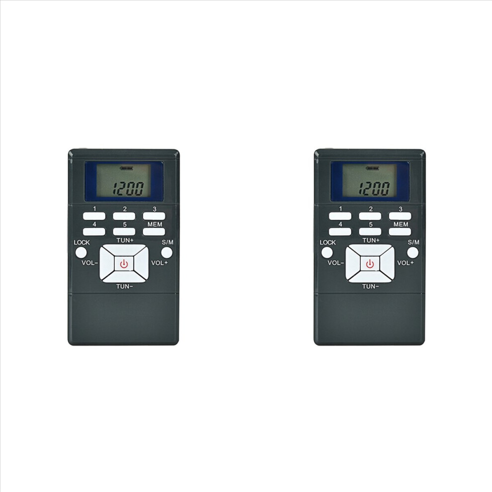 Stereo Fm Radio 1.2 Inch Digital Clock Receiver Radio Earphone Grey 4851834942501