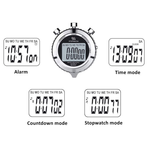 Digital Stopwatch Timer Metal Stop Watch 2 Lap Stopwatch Timer 2