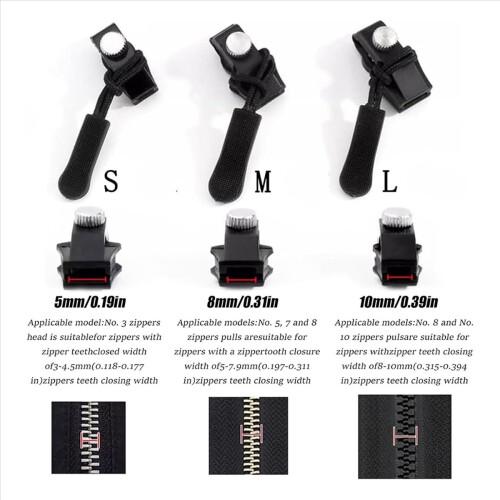 Universal Replacement Zipper Slider Fixer Sliding Teeth Screw Head 2