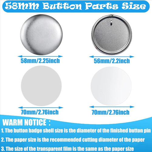 Button Maker Keychains Supplies,58mm/2.25 inch Pin Making Kit 1