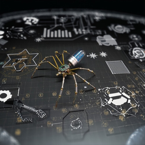 DIY Mechanical Spider Metal Model Kit 3D Puzzles Insects Assembly,A 2