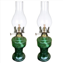 Rustic Oil Lamp Vintage Glass Coal Lamp Oil Lamps for Indoor Green