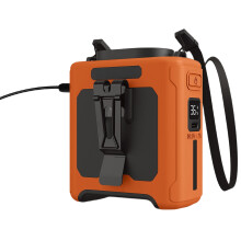 10000mAh Portable Waist Fan with Power Bank LED Lighting Hanging Neck Fan 5 Speed Strong Airflow Cooling Fan Orange