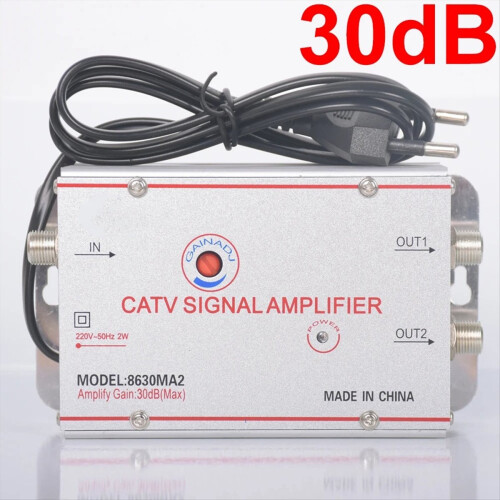 8630MA2 30dB Cable TV Splitter Amplifier
8630MA2 Cable TV Splitter Amplifier 30dB 2