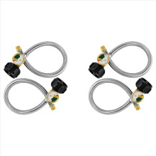 15 Inch RV Propane Hose Pigtail with Gauge for 5-40Lb Tanks 2 Pack