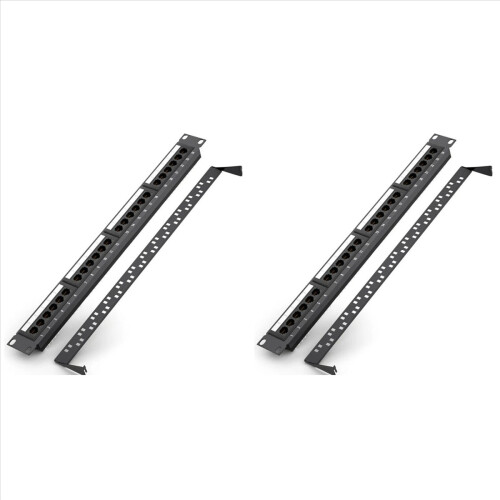 24 Ports CAT6 UTP RJ45 Patch Panel 19In 1U Cable Frame Faceplate Rack