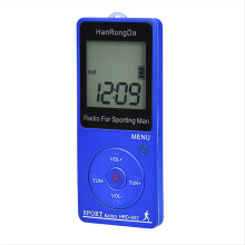 FM AM Pocket Radio Rchargeable Sports Radio Blue