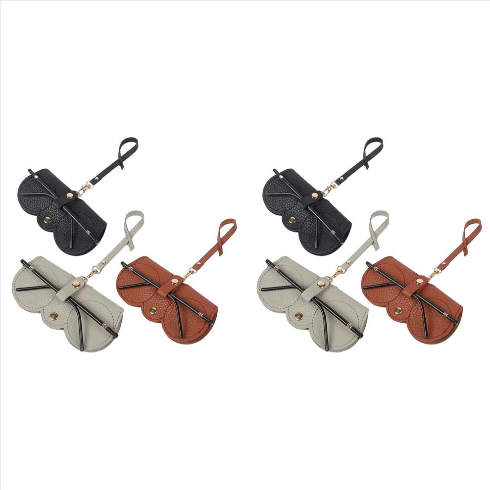 3Pcs Soft Leather Sunglasses Bag,Glasses Pouch Carrying Organizer