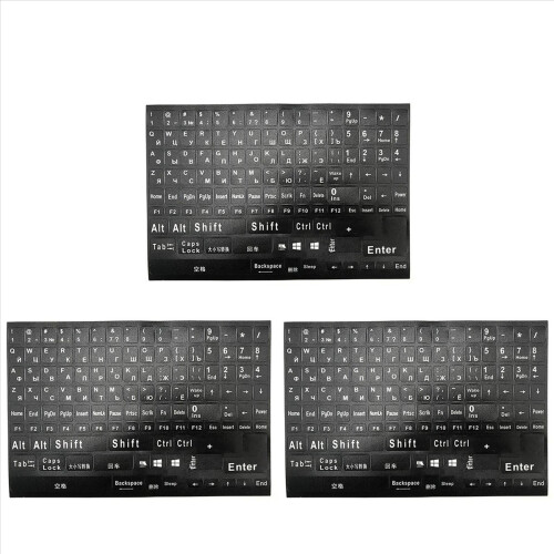 Russian Keyboard Stickers Letter Layout Sticker Key,White Letters