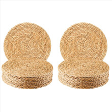 Round Woven Placemats Set Of 10, 12 Inch Boho Rattan Placemats