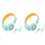 Children's Headphones Headset,orange+green 1