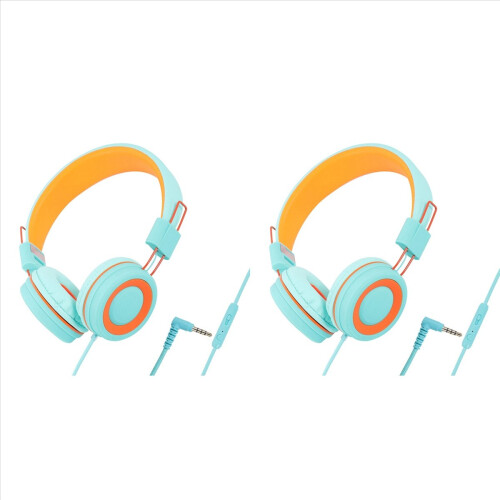 Children's Headphones Headset,orange+green