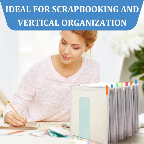 36PCS Scrapbook Paper Storage with 100PCS Sticky Index Tabs Holds 1