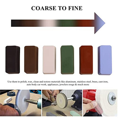 6Pcs Metal Polishing Compound Kit 24Oz Buffing Compound Bars 2