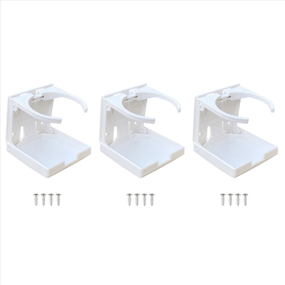 Abs Plastic Folding Cup Drink Holder For Car Auto Boat Truck (White) White 4851834966699