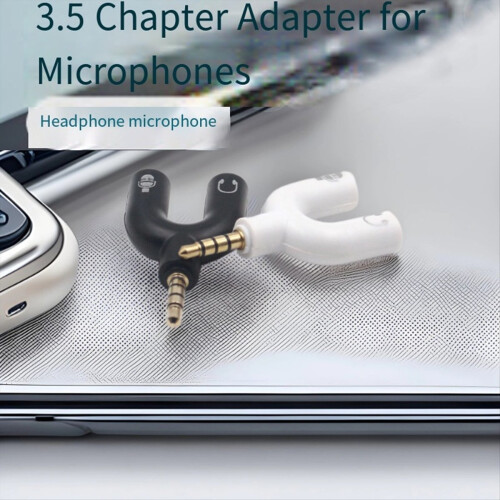10pcs 3.5mm Headphone Jack Audio Splitter U Type Adapter Black 2