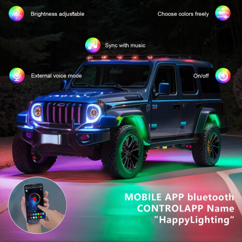 RGB Rock Lights, Multicolor Underglow Lights Kit,8 Pods 1