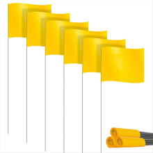 Marking Flags Marker Flags for Lawn 30 Pack, PVC Small Flags, Yellow
