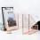 Gold Electroplated Iron Desktop Shelf File Magazine Book Stand 5