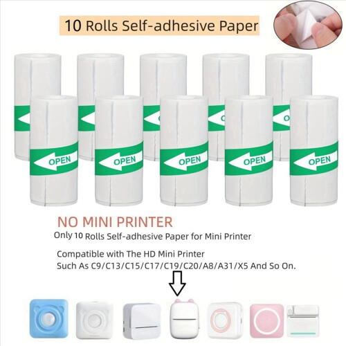 10pcs Mini Thermal Printer Sticker Paper 2