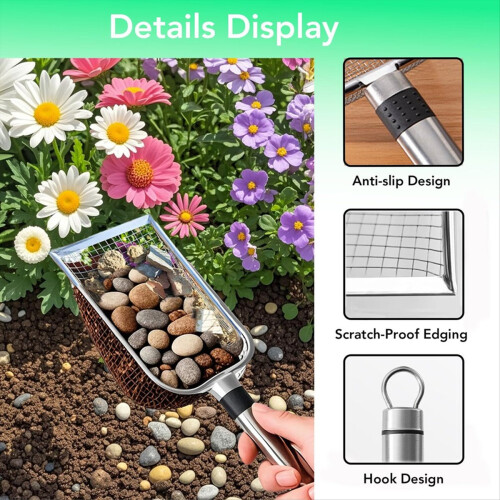 4PCS Soil Sifter for Gardening,Compost Sifter with Handle 1