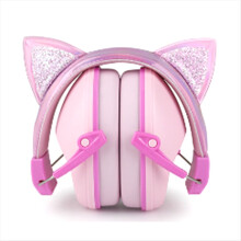 Pink Cat Ears Kids Earmuffs Adjustable Anti-Noise Hearing Protector