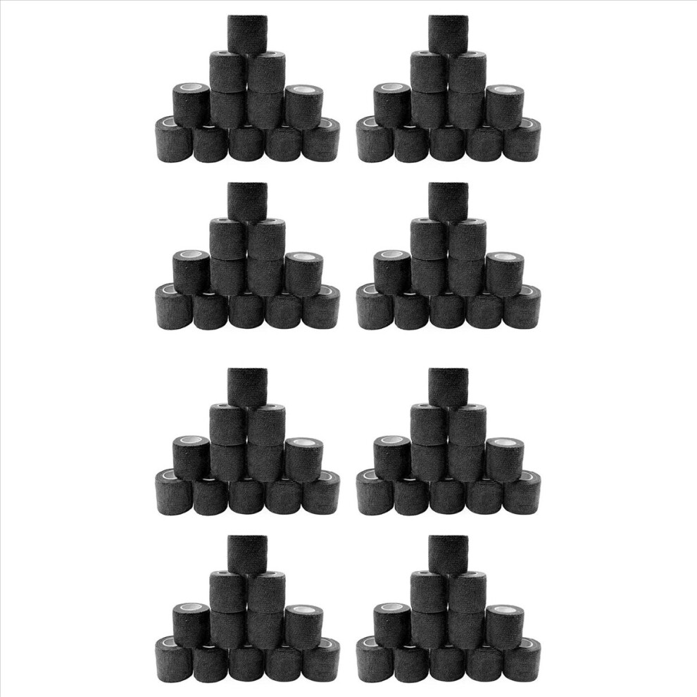 Black 12Pcs Self-Adhesive Bandage 5Cm For Injuries And Pet Treatment