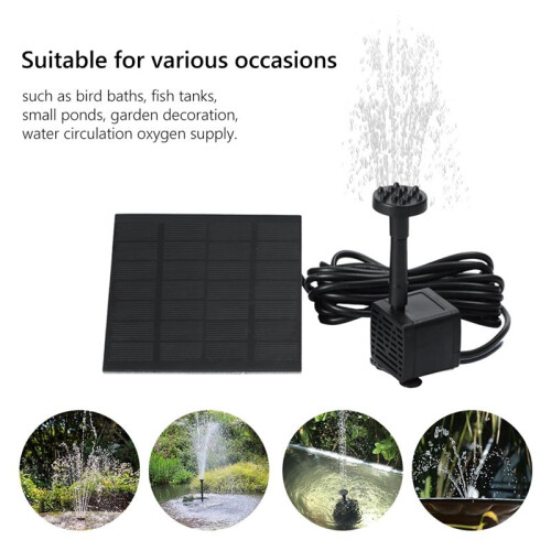 Solar Water Pump Solar Panel Fountain Pump Pool Pond for Bird Bath 1
