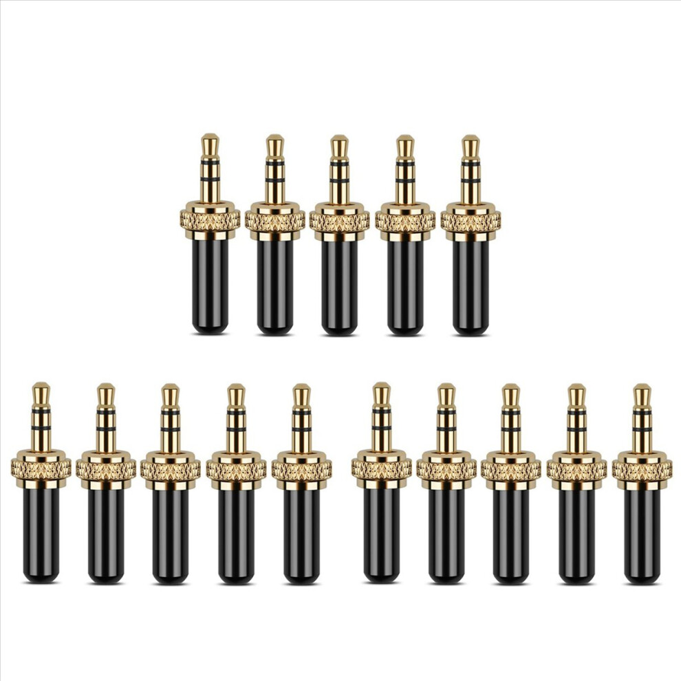 5Pcs 3.5Mm Plugs Connector Mini 3.5Mm Screw Lock Stereo Jack Plug Silver/Black 4852609103219