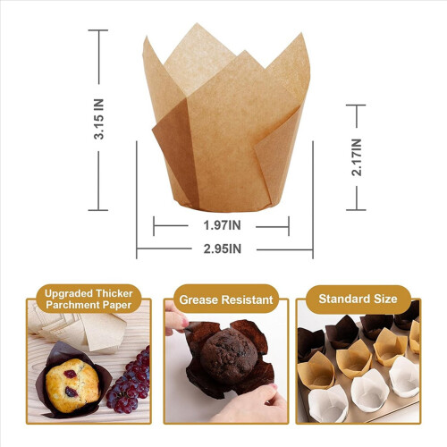 200pcs Tulip Cupcake Liners, Muffin Liners Holders for Baking Cups 1