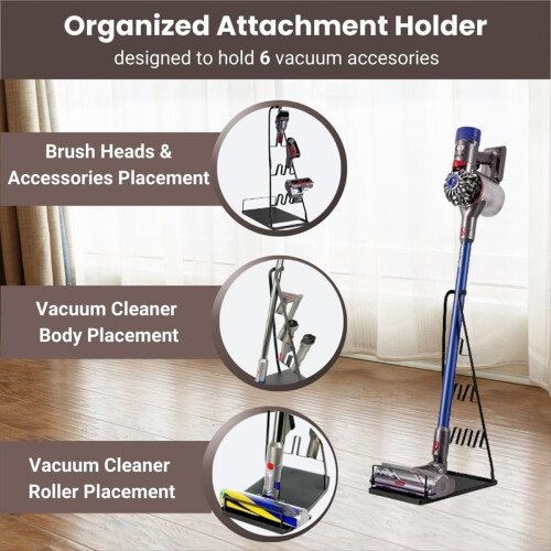 Vacuum Cleaner Bracket Holder Floor Stand Storage Brush Shelf Black 2