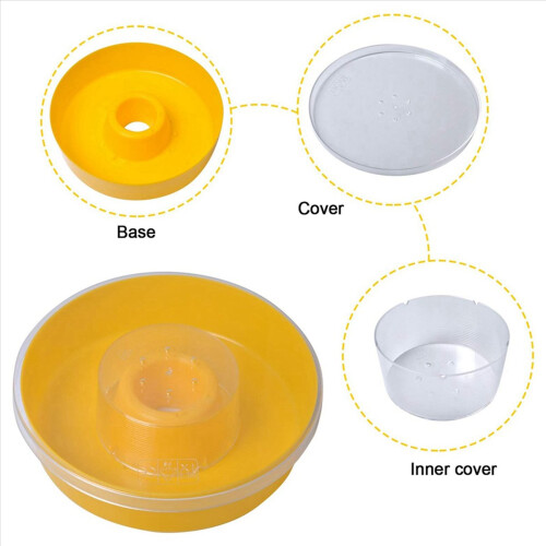 Bee Feeder, Round Hive Top Water Feeder Drinking Bowl for Bees (2Pcs) 2