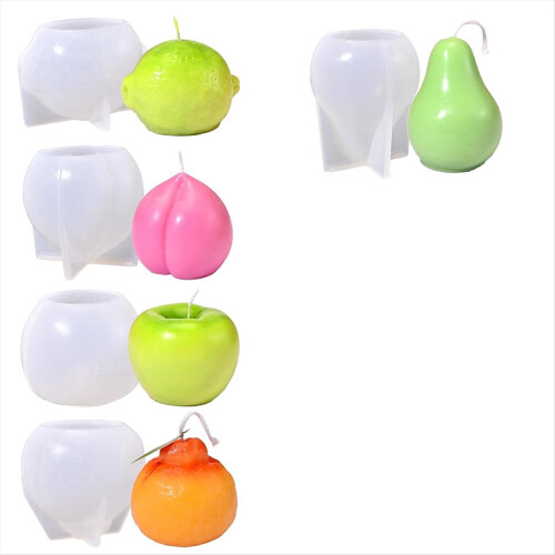 5Pcs Fruit Candle Molds Set, for Candle Making DIY Candle Soap